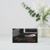 リムジンリモ車サービスドライバービジネスカード 名刺 (スタンド正面)