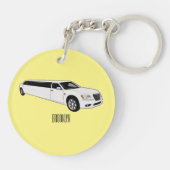 リムジン漫画イラストレーション キーホルダー (裏面)