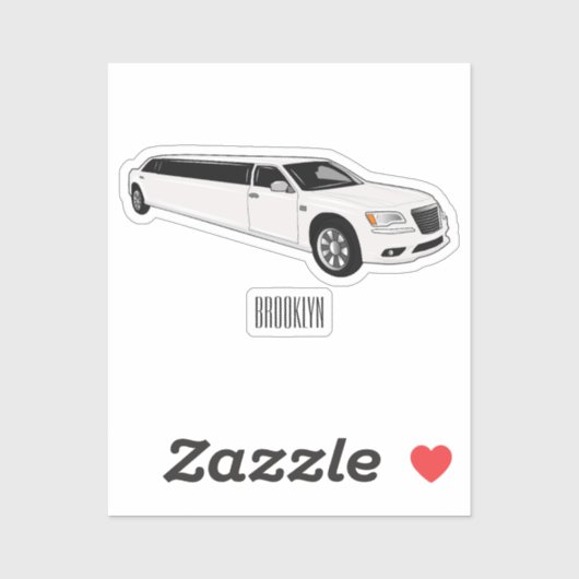 リムジン漫画イラストレーション シール (シート)