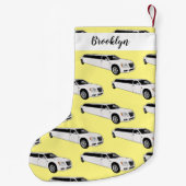 リムジン漫画イラストレーション スモールクリスマスストッキング (裏面)