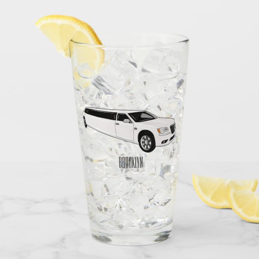 リムジン漫画イラストレーション タンブラーグラス (アイス正面)