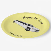 リムジン漫画イラストレーション ペーパープレート (アングル)