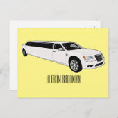 リムジン漫画イラストレーション ポストカード (正面/裏面)