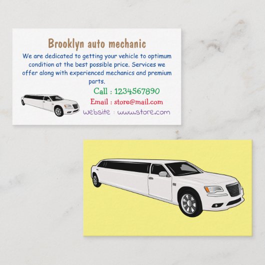 リムジン漫画イラストレーション 名刺 (正面/裏面)