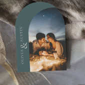 リムドスプルースモダンアーチ写真エレガントな結婚式 招待状