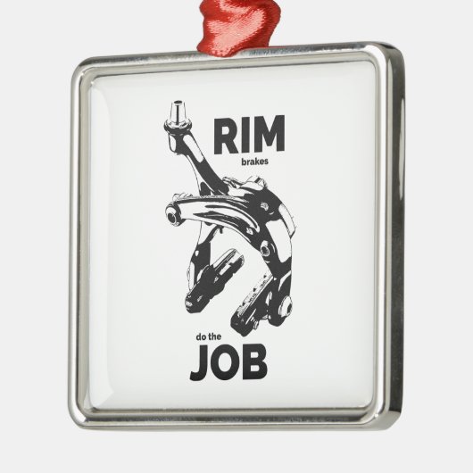 リムブレーキが仕事のサイクリング メタルオーナメント (左)