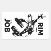 リムブレーキが仕事のサイクリング 長方形シール (正面)