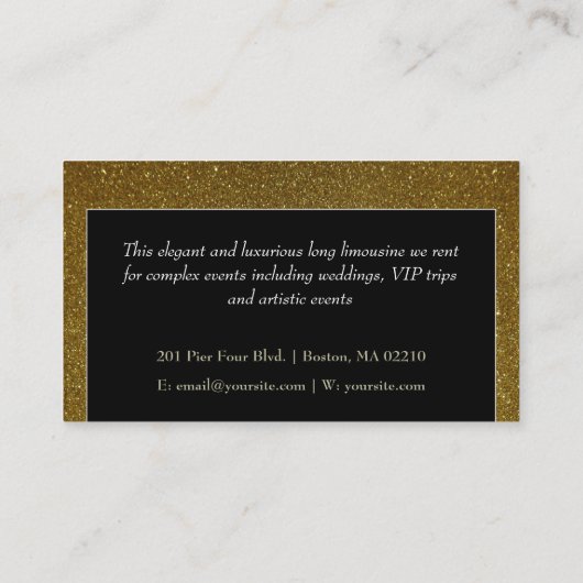 リムーレンタル及びドライバーサービス |ラグジュアリーグリッター 名刺 (裏面)
