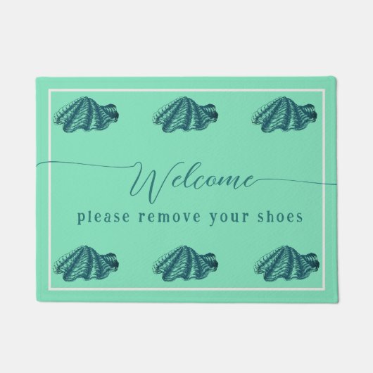 リムーヴシューズビーチハウスウェルカム ドアマット (正面)