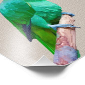 リム上の緑のマカオウムのカスタマイズ可能な文字 フォトプリント (角)