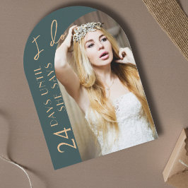 リメッドスプルースモダンアーチフォトブライダルシャワー 招待状