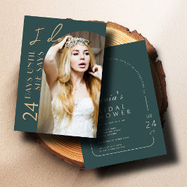 リメッドスプルースモダンアーチフォトブライダルシャワー 招待状