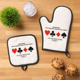 リメンバー: 勝ちとなるプレーの進行ラインは存在する ブリッジ 鍋つかみ&鍋敷きセット