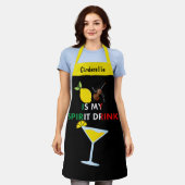 リモおもしろいンチェロスピリットドリンクデザイン エプロン (着用した状態)