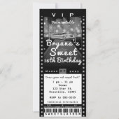 リモインシティブラック&ホワイトパーティーチケット招待状 招待状 (正面)