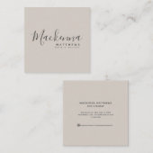 リモダンエレガントネンベージパーソナライズされたュネームサロン スクエア名刺 (正面/裏面)