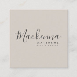 リモダンエレガントネンベージパーソナライズされたュネームサロン スクエア名刺