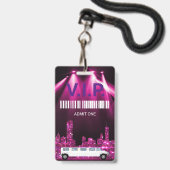 リモパスパーティーパス VIP 招待状 グリッター バッジ (正面（ネックストラップ付）)