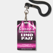 リモパスパーティーパス VIP 招待状 グリッター バッジ (裏面（ネックストラップ付）)