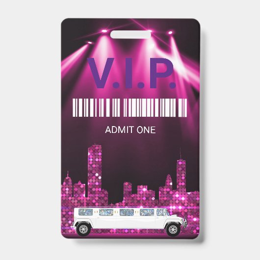 リモパスパーティーパス VIP 招待状 グリッター バッジ (正面)