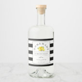 リモモダンンチェロ黒ストライプ飲料ラベル リキュールボトルラベル (正面)