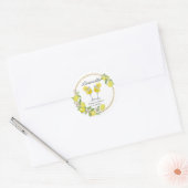リモンチェッロ ウォーターカラー レモン カクテル ウェディング ラウンドシール (封筒)