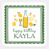 リモンチェッロ レモネード レモン カスタム 誕生日 スクエアシール (正面)