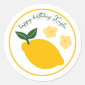 リモンチェッロ レモネード レモン カスタム 誕生日 ラウンドシール (正面)