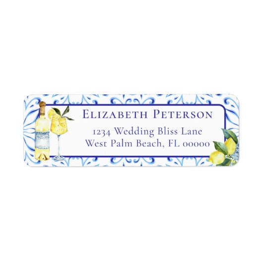 リモンチェッロ レモンのイタリアン カクテル 返送先住所 ラベル (正面)