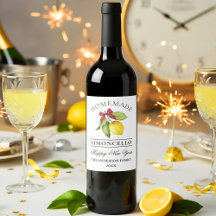 リモンチェッロ 水彩 新年 ボトル ラベル