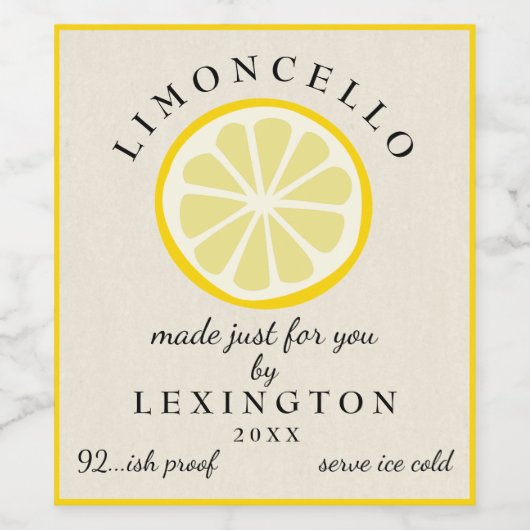 リモンチェロのためだけに作られたボトルラベル | ワインラベル (シングルラベル)