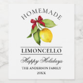 リモンチェロウォーターカラーホリデーボトルラベル ワインラベル (シングルラベル)