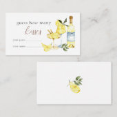 リモンチェロカクテルブライダルシャワー何人のキス エンクロージャーカード (正面/裏面)