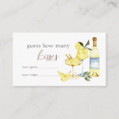 リモンチェロカクテルブライダルシャワー何人のキス エンクロージャーカード (正面)