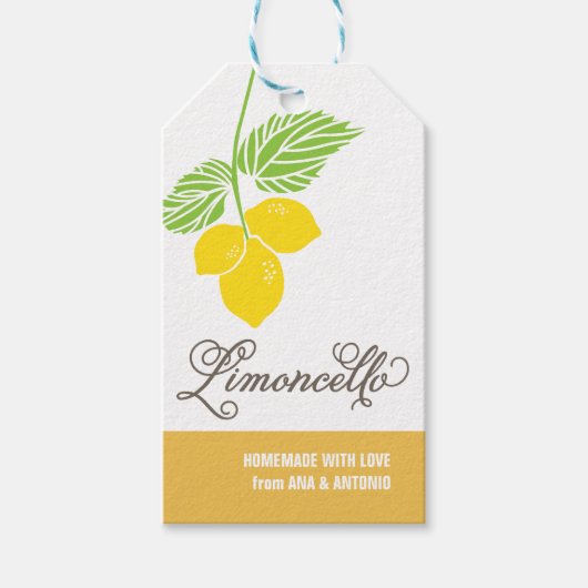 リモンチェロギフトラベル、メッセージカードぶら下がった、のラベル ギフトタグ (正面)