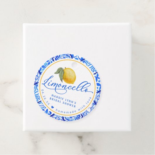 リモンチェロパーソナライズされたブライダルシャワーメッセージカード フェイバータグ (インサイチュ)