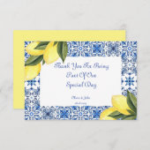 リモンチェロブライダルシャワーサンキューカード サンキューカード (正面/裏面)