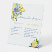 リモンチェロプリツァーレシピブライダルシャワーフライトカード 台座サイン (正面)