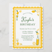 リモンチェロレモネードレカスタムモンズ誕生日パーティー 招待状 (正面)