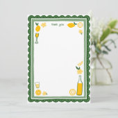 リモンチェロレモネードレモンカスタムズブライダルシャワー サンキューカード (スタンド正面)