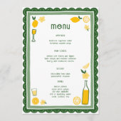 リモンチェロレモネードレモンカスタムズブライダルシャワー メニュー (正面)