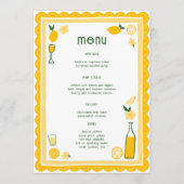 リモンチェロレモネードレモンカスタムズブライダルシャワー メニュー (正面)