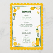 リモンチェロレモネードレモンカスタムズブライダルシャワー メニュー (正面)