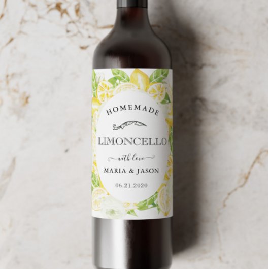 リモンチェロレモンツリーフェイスミニボトルラベル ワインラベル