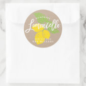 リモンチェロレーベル、レモンイラストレーション ラウンドシール (バッグ)