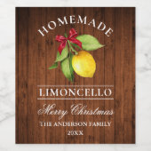 リモンチェロ木材の水の色クリスマスボトルラベル ワインラベル (シングルラベル)