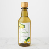 リモンチェロ水の色レモン素朴なスクリプト名 ワインラベル (正面)