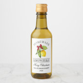 リモンチェロ水彩クリスマスミニボトルラベル ワインラベル (正面)