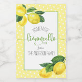 リモンチェロ水色レモンカスタムのスクリプト名ドット ワインラベル (シングルラベル)