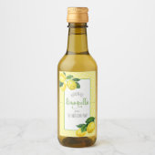 リモンチェロ水色レモンカスタムのスクリプト名ドット ワインラベル (正面)